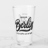 Custom Name Berlin Germany Coordinates Glas (Rückseite)