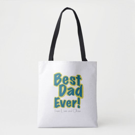 Custom Name Best Dad Ever Tasche (Vorderseite)
