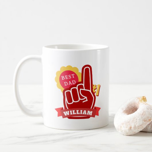 Custom Name Best Dad No 1 Father's Day Gift Kaffeetasse (Mit Donut)