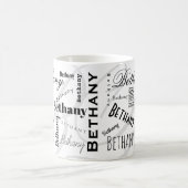 Custom Name Bethany Black White Coffee Mug Kaffeetasse (Mittel)