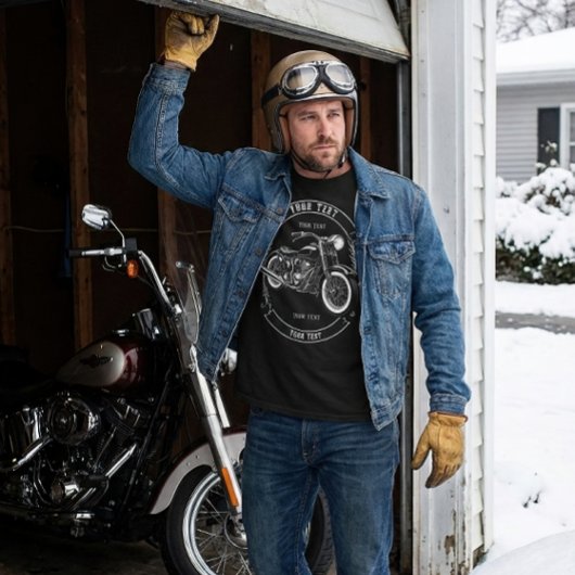 Custom Name Biker Dad Long Sleeve Gift T-Shirt