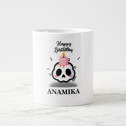 Custom Name Birthday Jumbo-Tasse (Vorderseite)
