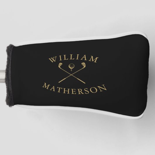 Custom Name Black And Gold Golf Clubs  Golf Headcover (Vorderseite)