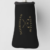 Custom Name Black And Gold Golf Clubs  Golf Headcover (Rotieren 90)