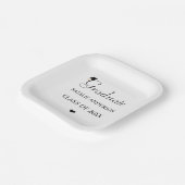 Custom Name Black & White Class of 2026 Graduation Pappteller (Gewinkelt)