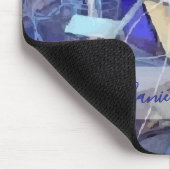 Custom Name Blue Abstract Maximalist Stripes  Mousepad (Ecke)
