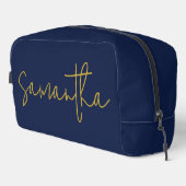 Custom Name Blue Cosmetic Bag for Bridesmaid & Mom Waschbeutel (Rechte Ecke)