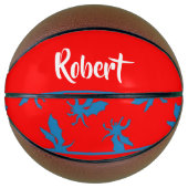 Custom name blue dragons on red basketball (Vorderseite)