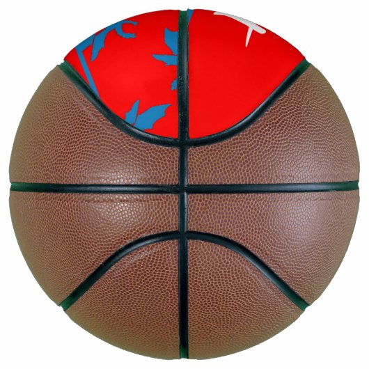 Custom name blue dragons on red basketball (Rechts)