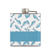 Custom name blue fish on white flachmann (Rückseite)