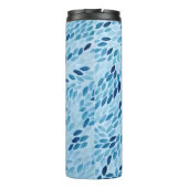 Custom Name | Blue Mosaic Petals Thermal Tumbler Thermosbecher (Rückseite)