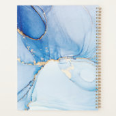 Custom name blue Wetercolor planner with red heart Planer (Rückseite)