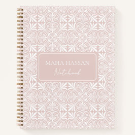 Custom Name Blush Rose Vector Pattern Journal Notizblock