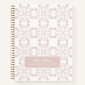 Custom Name Blush Rose Vector Pattern Journal Notizblock (Vorderseite)