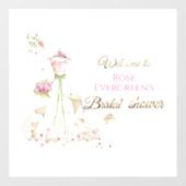 Custom Name Blushing Bride in Bloom Bride to Be Fensteraufkleber (Blatt)