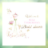 Custom Name Blushing Bride in Bloom Bride to Be Fensteraufkleber (Blatt 3)