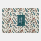 Custom Name Boho Towel Pastel Native Kitchen Set Geschirrtuch (Horizontal)