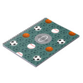 Custom Name Boys Sports Soccer Pattern Kids School Notizblock (Linke Seite)