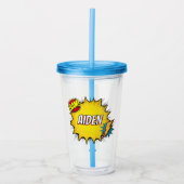 Custom Name Boys Superhero  Acryltrinkbecher (Vorderseite)