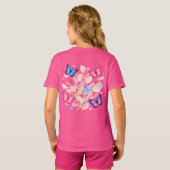 Custom Name Butterfly & Flower Kids T-Shirt (Schwarz voll)