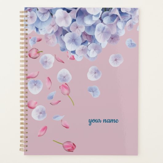 Custom Name Calm Aesthetic Floral Planer (Vorderseite)
