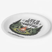 Custom Name Camping Pappteller (Schrägansicht)