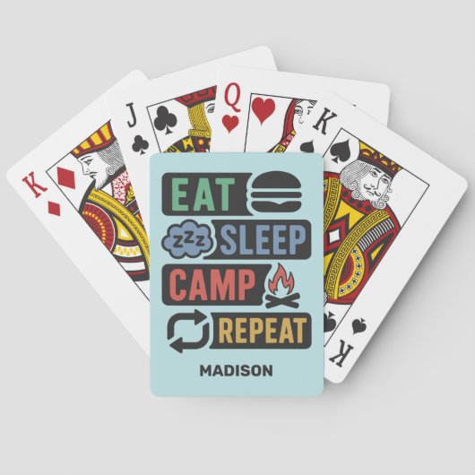 Custom Name Camping Spielkarten (Rückseite)