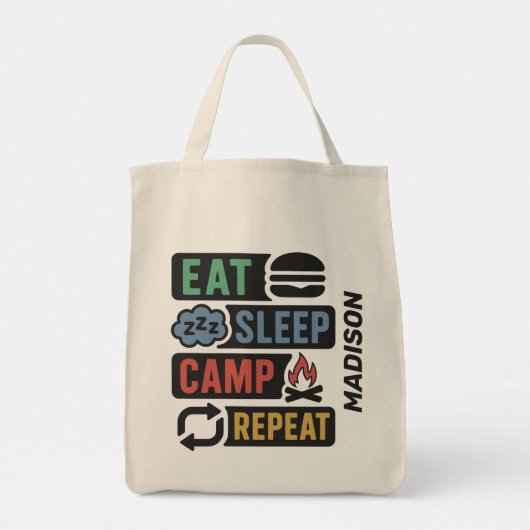 Custom Name Camping Tragetasche (Rückseite)