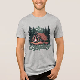 Custom Name Camping Tri-Blend Shirt