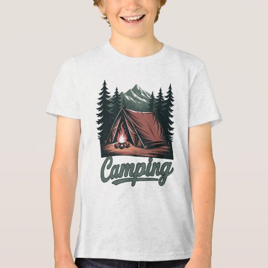 Custom Name Camping Tri-Blend Shirt (Vorderseite)