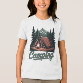 Custom Name Camping Tri-Blend Shirt (Vorderseite)