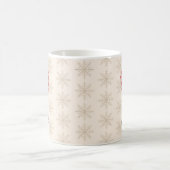 Custom Name Candy Cane Heart Snowflake Pattern Kaffeetasse (Mittel)