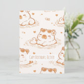 Custom Name Capybara Birthday Flat Greeting Card Karte (Stehend Vorderseite)