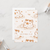 Custom Name Capybara Birthday Flat Greeting Card Karte (Vorderseite/Rückseite Beispiel)