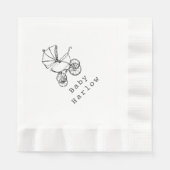 Custom Name Carriage Baby Shower Serviette (Vorderseite)