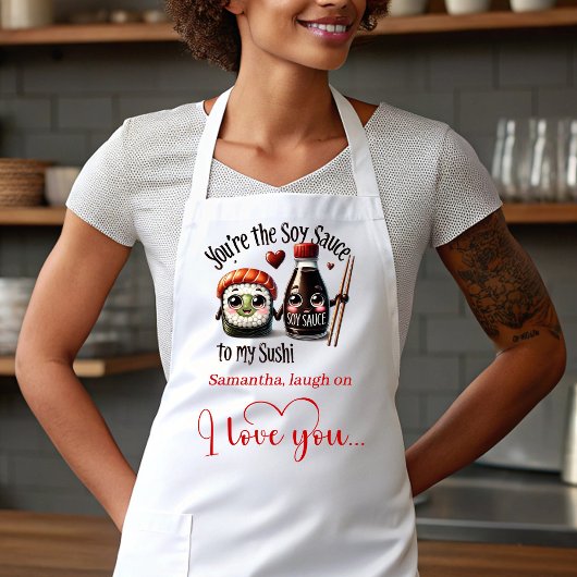 Custom Name Cartoon Food Love Valentine Apron Schürze