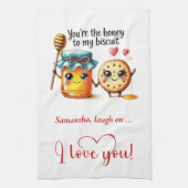 Custom Name Cartoon Food Love Valentine Towel Geschirrtuch (Vertikal)