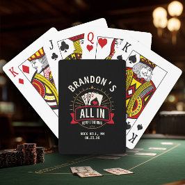 Custom Name Casino Bachelor Party Black Poker Spielkarten