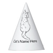 Custom Name Cat Birthday Party Hat Partyhütchen (Vorderseite)