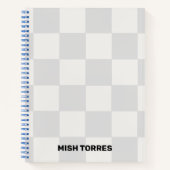 Custom Name Checkered Spiral Notebook Notizblock (Vorderseite)