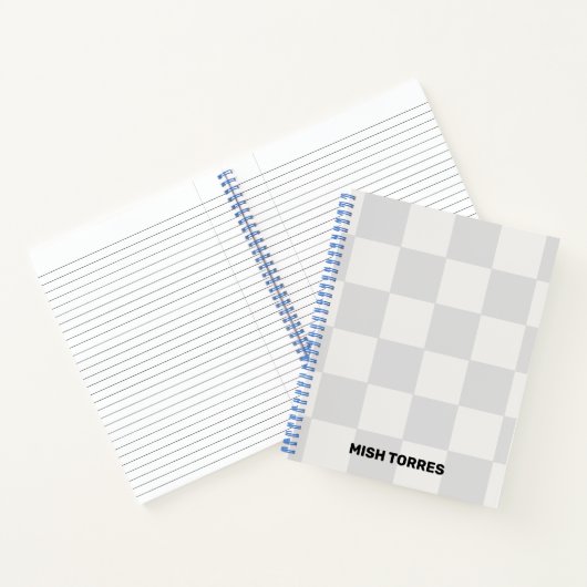 Custom Name Checkered Spiral Notebook Notizblock (Innenseite)