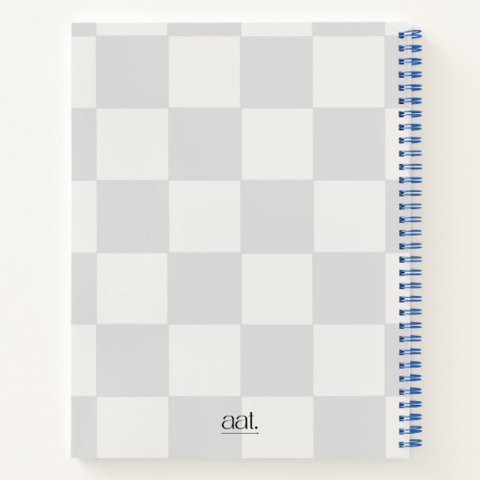 Custom Name Checkered Spiral Notebook Notizblock (Rückseite)