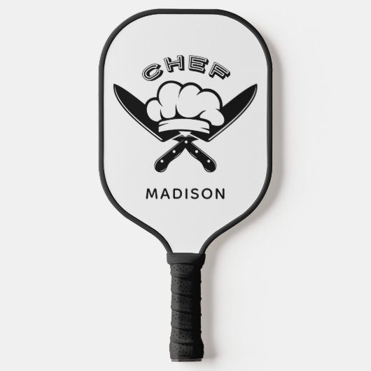 Custom name Chef Logo Pickleball Schläger (Vorderseite)