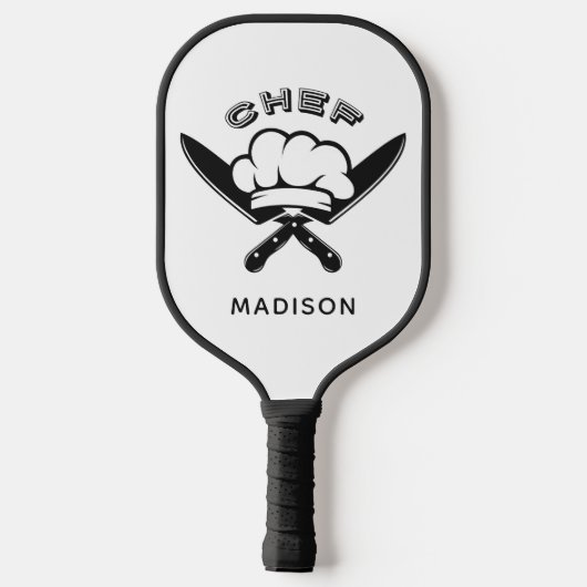 Custom name Chef Logo Pickleball Schläger (Rückseite)