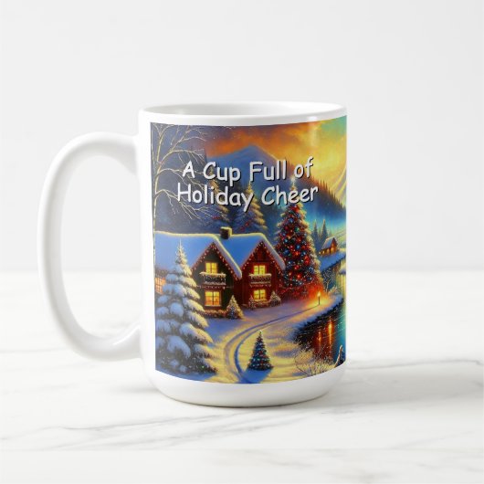 Custom Name Christmas Cabin Mug Kaffeetasse (Links)