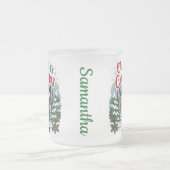 Custom name Christmas cute unique deer Mattglastasse (Mittel)