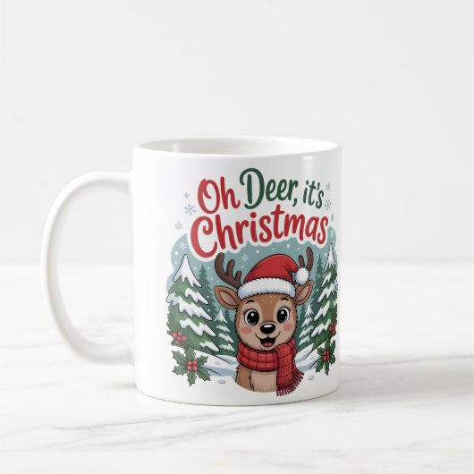 Custom name Christmas deer Kaffeetasse (Links)