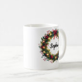| Custom Name Christmas Mug with Lights Gift Kaffeetasse (VorderseiteRechts)