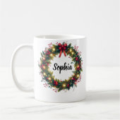 | Custom Name Christmas Mug with Lights Gift Kaffeetasse (Links)