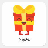 Custom Name Christmas Present Sticker – Kids Label (Vorderseite)